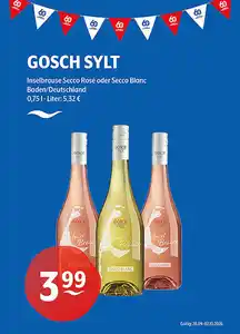 GOSCH SYLT Inselbrause Secco Rosé oder Secco Blanc Baden/Deutschland
