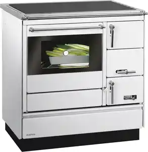 Justus Festbrennstoffherd Linz Backfach links Stahl 7 kW silber