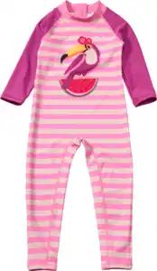 PUSBLU UV Badeoverall mit Tukan-Motiv, rosa, Gr. 98/104, 1 St