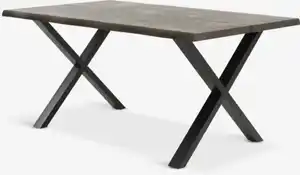 Esstisch ROSLEV 95x160 dunkle Eiche/schwarz