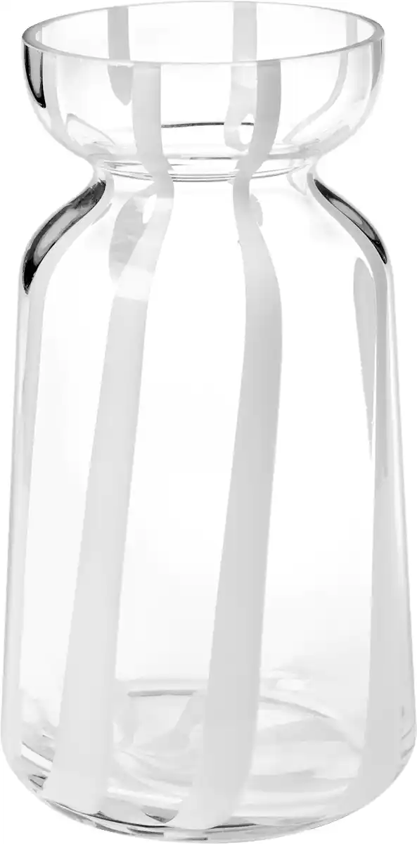 Bild 1 von dm home Vase aus Glas, transparent mit Streifen (14x25 cm), 1 St