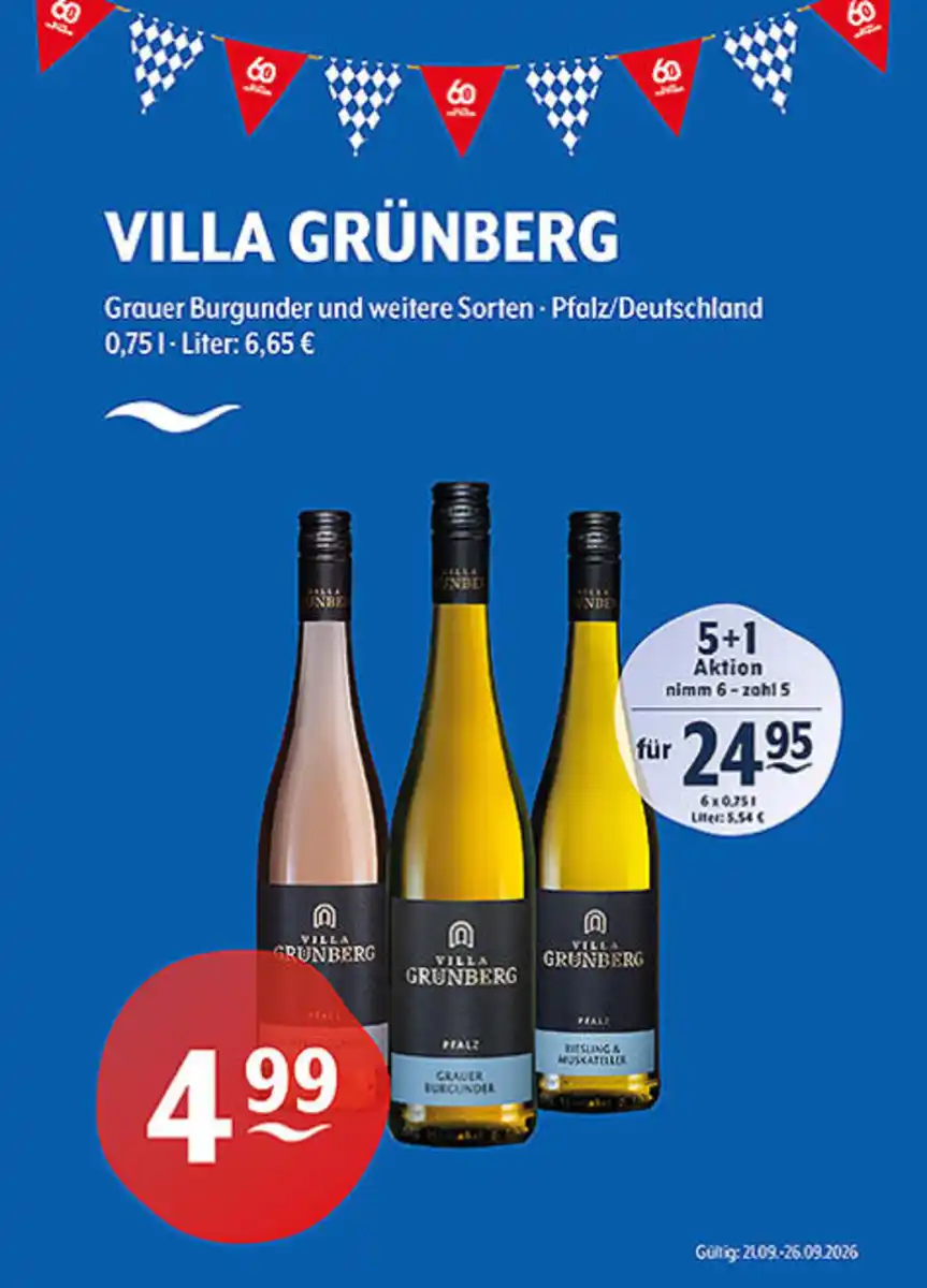 Bild 1 von VILLA GRÜNBERG Grauer Burgunder und weitere Sorten Pfalz/Deutschland
