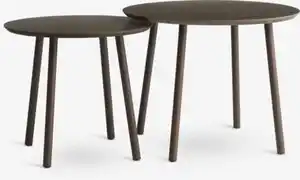 Beistelltisch-Set MUNKEBO Ø55/Ø45 eichefarben dunkel 2 Stk