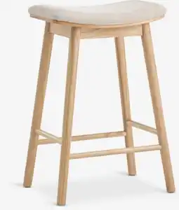 Barstuhl SALSMOSE beige Stoff/Eiche natur