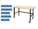 Bild 3 von RIKTA Werkbank mit Rollen, B 140 X T 60 X H 84cm, 200kg Belastung, Fichte