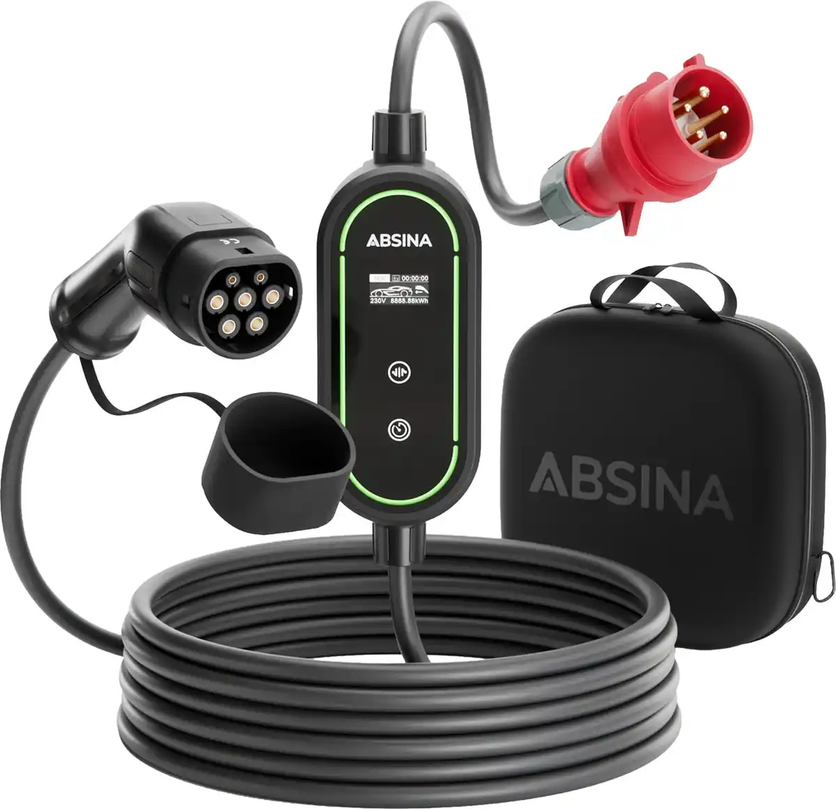 Bild 1 von Absina mobile Ladestation Wallbox Typ 2 11 kW 6,4 m Kabel