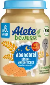 Alete Abendbrei Dinkel Vollkornkeks ab dem 6. Monat, 190 g