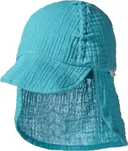 ALANA Schirmmütze aus Musselin mit Nackenschutz, blau, Gr. 52/53, 1 St