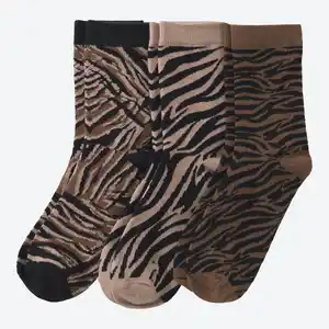 Damen-Socken mit Animal-Muster, 3er-Pack