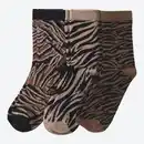 Bild 1 von Damen-Socken mit Animal-Muster, 3er-Pack
