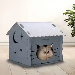 CAT BONBON Filz-Katzen-/Haustierhaus grau