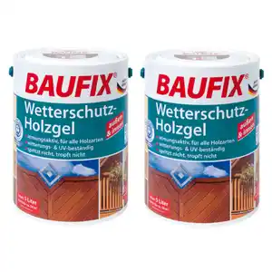 Baufix Wetterschutz-Holzgel Teak 2er-Set