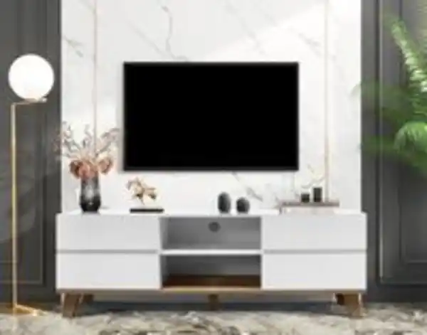 Bild 2 von Better Home TV-Lowboard mit 4 Türen & 2 Fächer, ca. 150 x 39,5 x 54 cm - Weiß