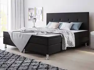 IHG Boxspringbett Jump 180x200 Webstoff Schwarz Typ 2