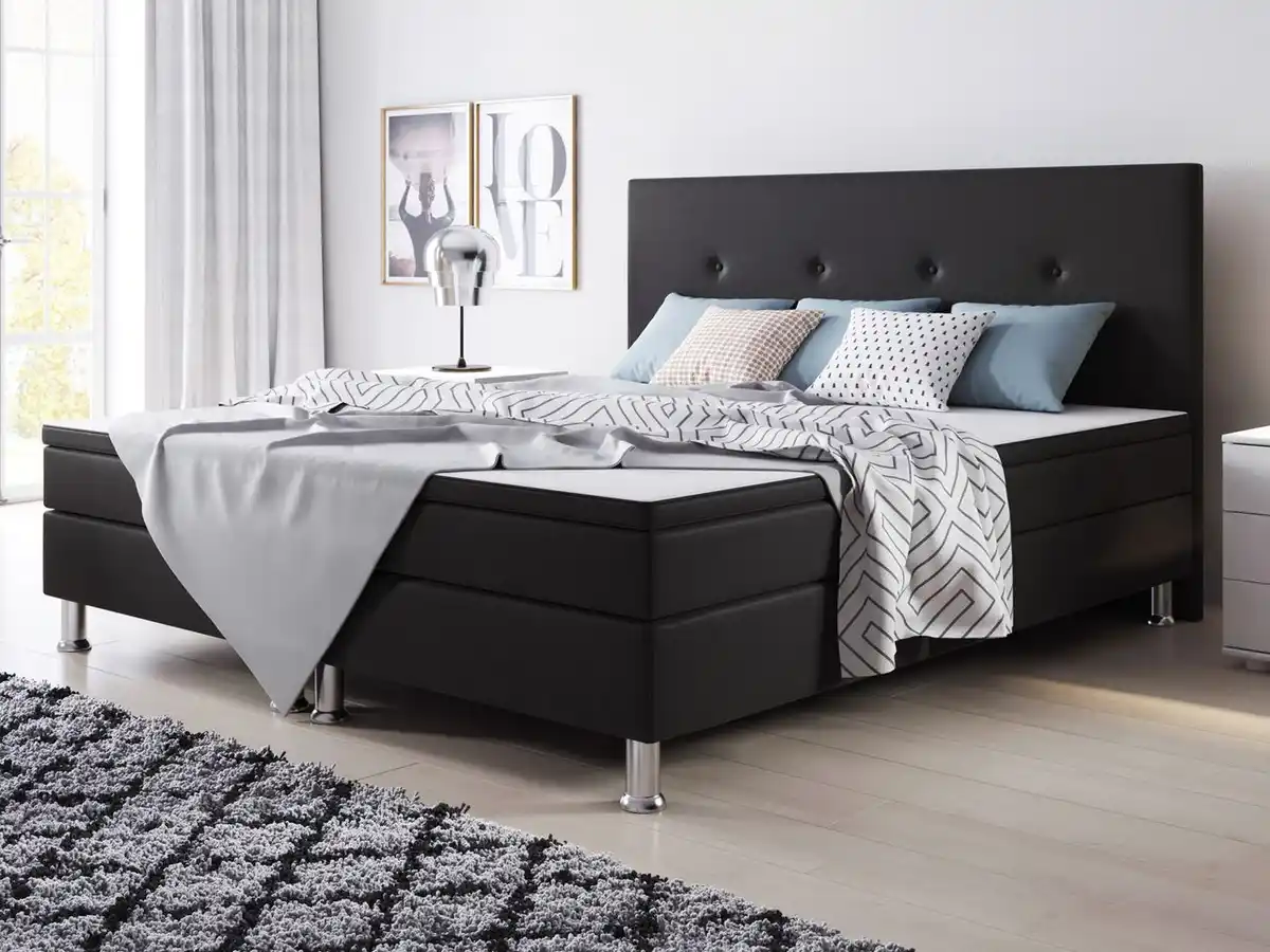 Bild 1 von IHG Boxspringbett Jump 180x200 Webstoff Schwarz Typ 2