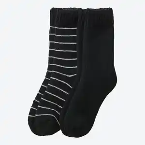 Damen-Kuschelsocken mit Strickbund, 2er-Pack