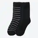 Bild 1 von Damen-Kuschelsocken mit Strickbund, 2er-Pack