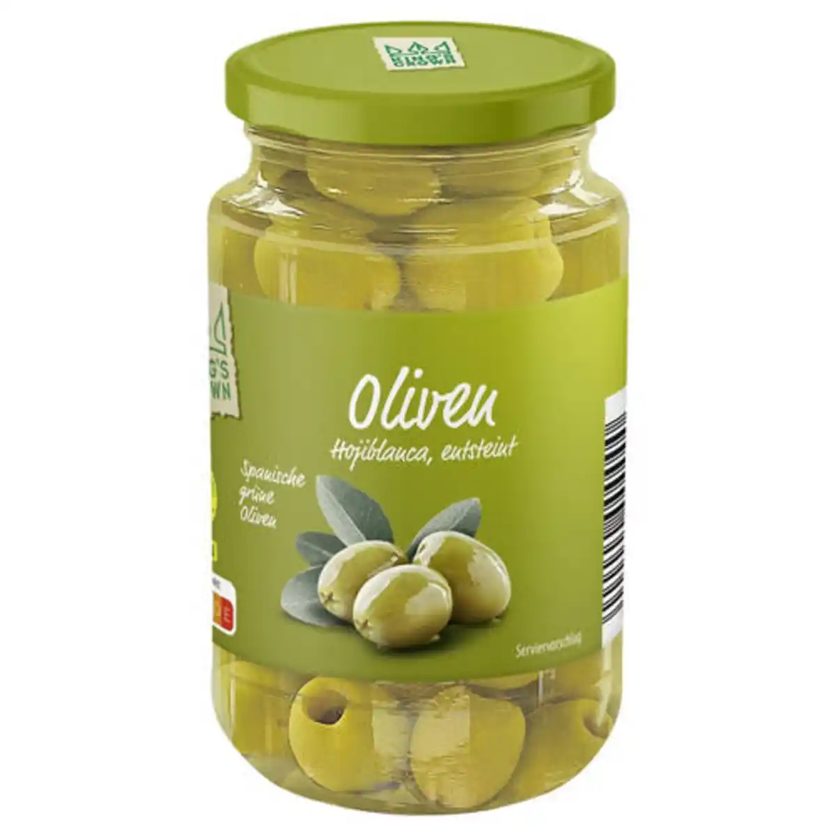 Bild 1 von KING'S CROWN Oliven entsteint 170 g, Grüne Hojiblanca