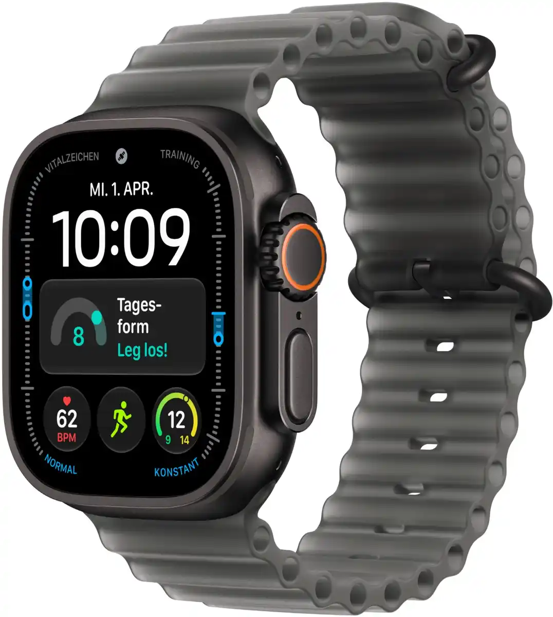 Bild 1 von Apple Watch Ultra 4 (49mm) GPS+5G Smartwatch Titan mit Ocean Armband halbtransparent schwarz