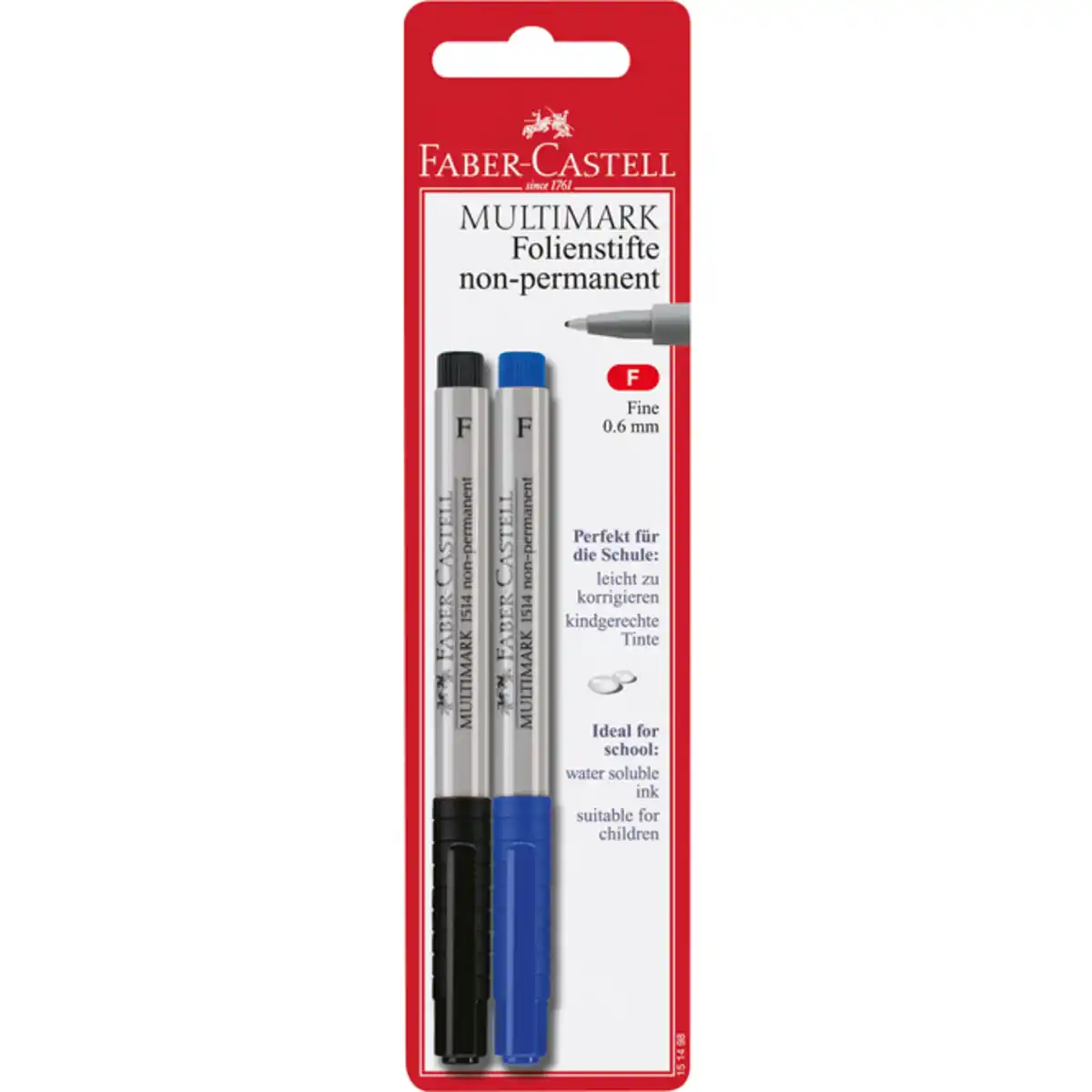 Bild 1 von 2 Folienstifte Multimark - non-permanent -fein - schwarz/blau