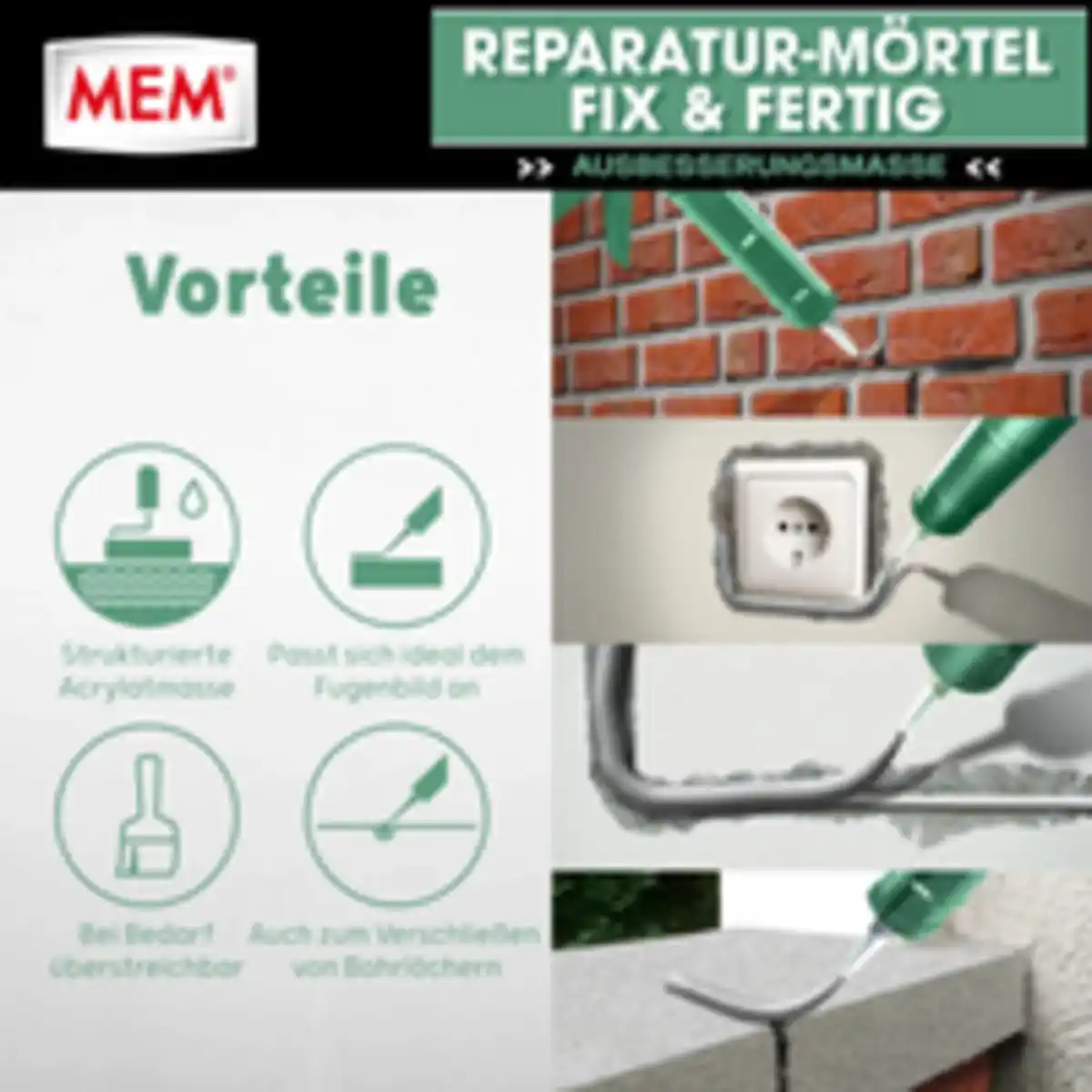 Bild 4 von MEM Reparatur-Mörtel Fix & Fertig 300ml