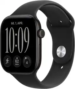 Apple Watch Series 12 (46mm) GPS Smartwatch Alu mit Sportarmband S/M schwarz/schwarz