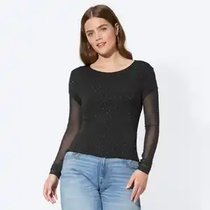 Damen-Langarmshirt mit Glitzer