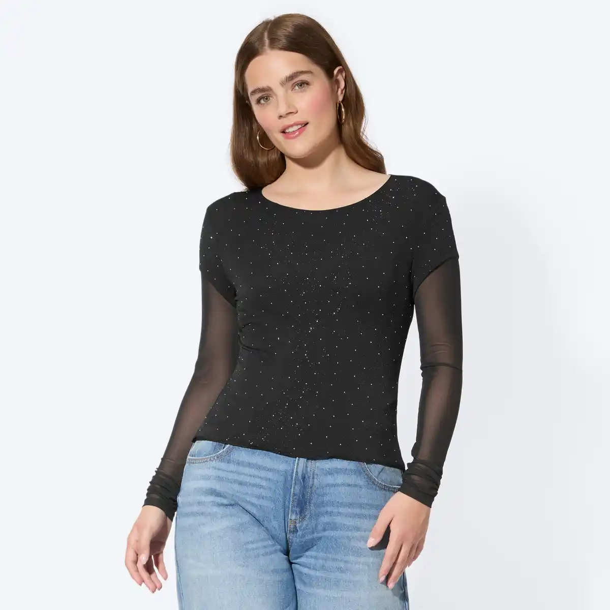 Bild 1 von Damen-Langarmshirt mit Glitzer