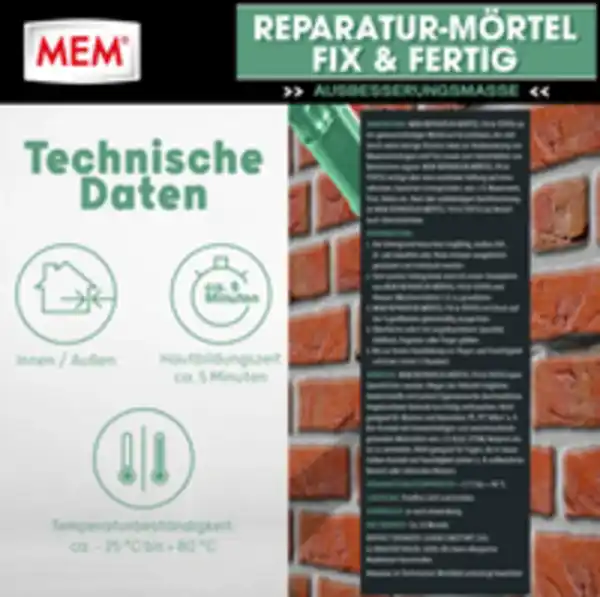 Bild 3 von MEM Reparatur-Mörtel Fix & Fertig 300ml