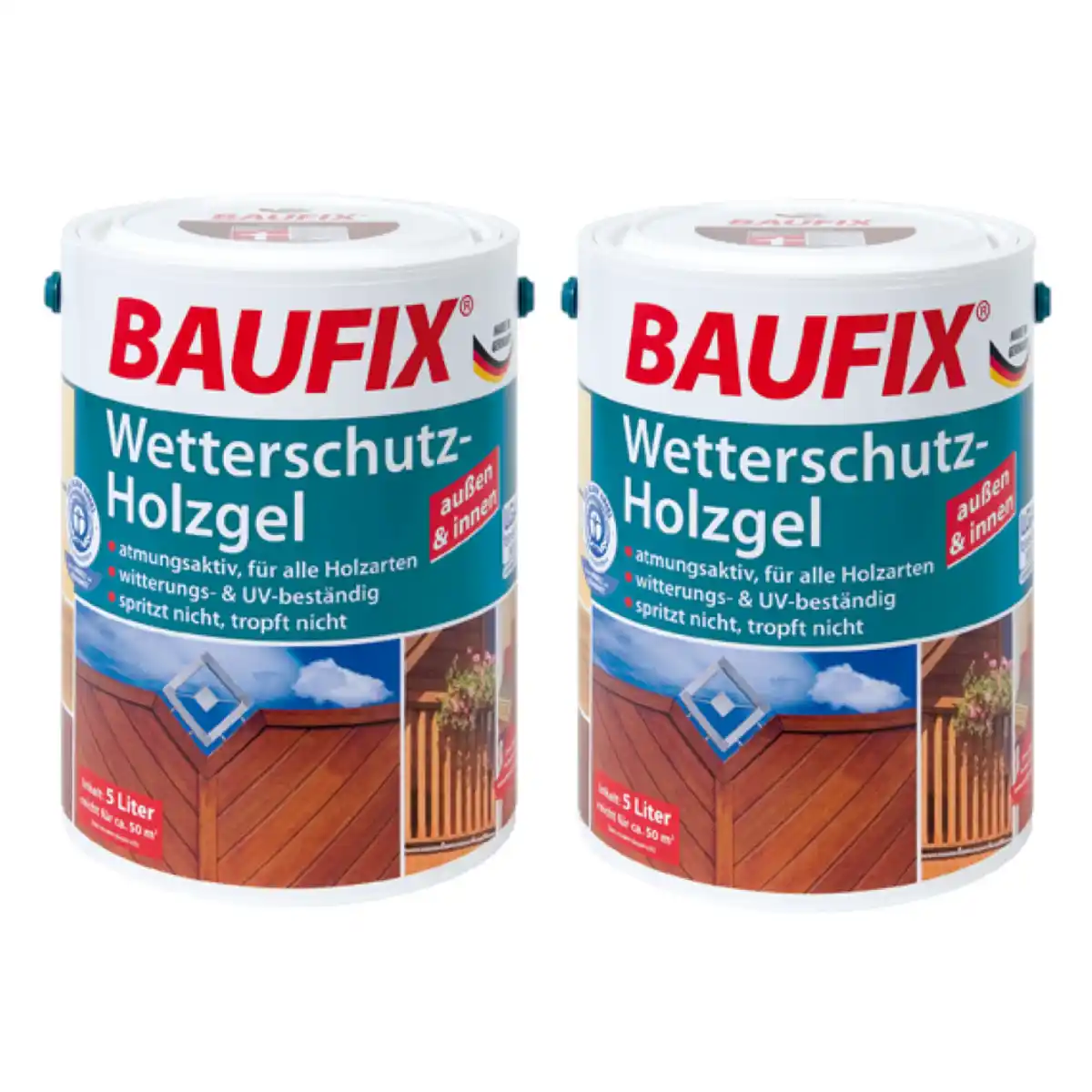 Bild 1 von Baufix Wetterschutz-Holzgel Palisander 2-er Set