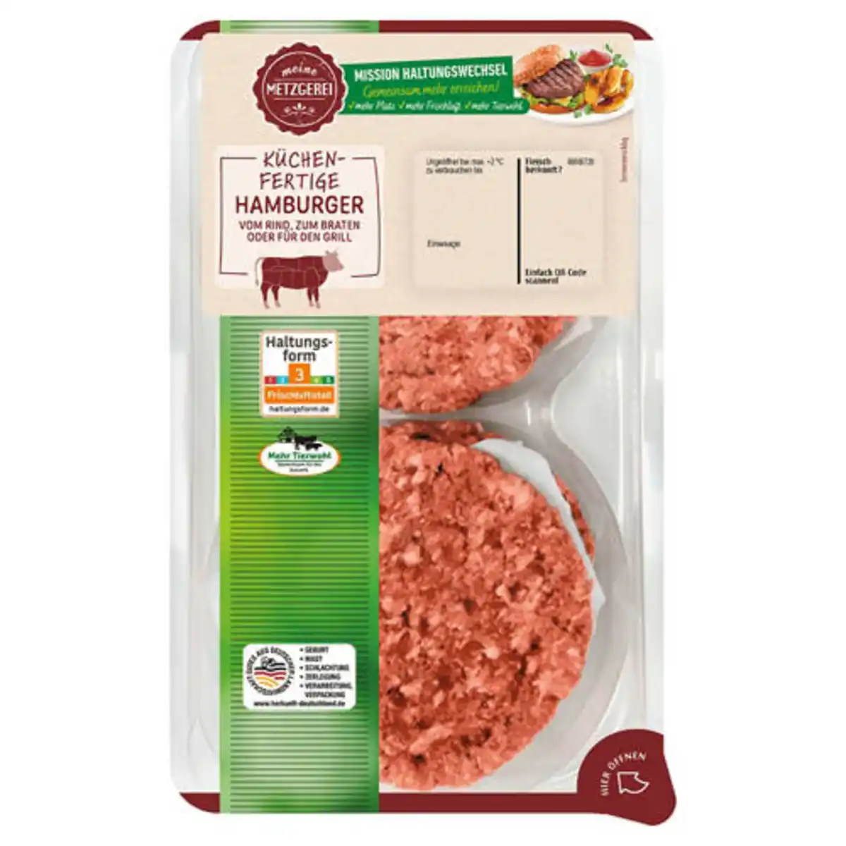 Bild 1 von MEINE METZGEREI Rind Hamburger 400 g