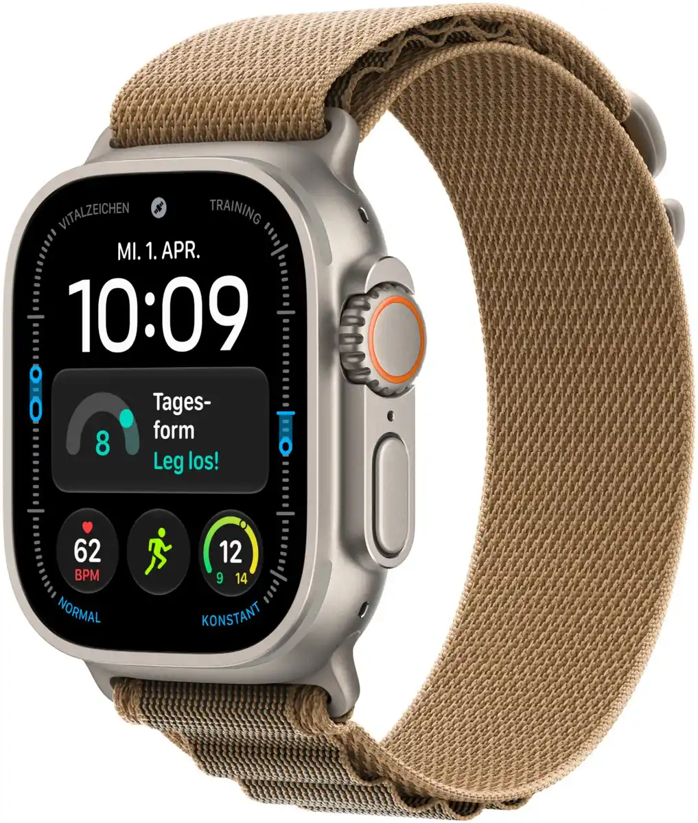 Bild 1 von Apple Watch Ultra 4 (49mm) GPS+5G Smartwatch Titan mit Alpine Loop Armband (M) natur/wüstensand