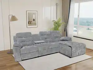 Happy Home Relax-Ecksofa mit Multifunktionstisch, ca. 255 x 157 x 101 cm - Grau
