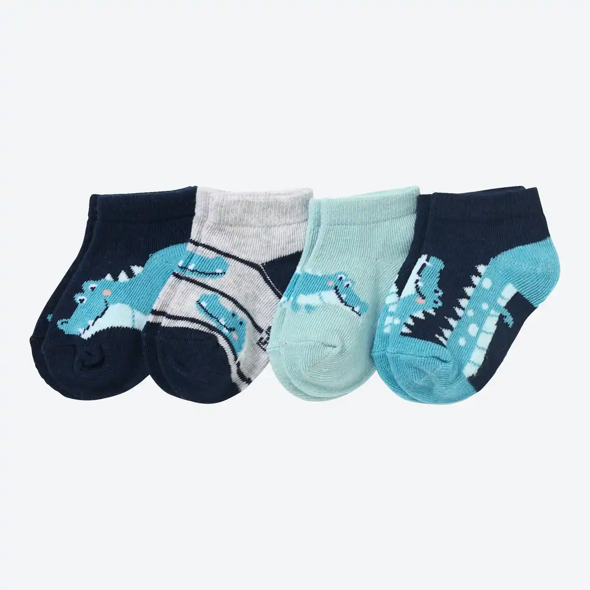 Bild 1 von Baby-Jungen-Sneaker-Socken mit Krokodil-Motiv, 4er-Pack