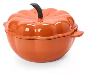 Gusseisen-Topf in Kürbisform, orange