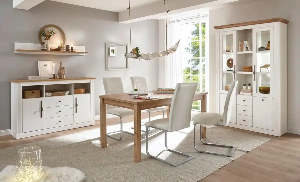 Bild 1 von OTTO home Buffet Westminster, Buffetschrank im Landhausstil, Schrank, Hochschrank Metallgriffe, ausreichend Stauraum, in 2 Farben erhältlich