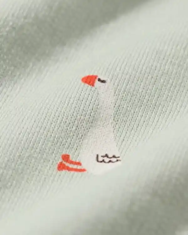 Bild 3 von Baby-Strampler aus Sweatstoff mit Gänsen hellgrün