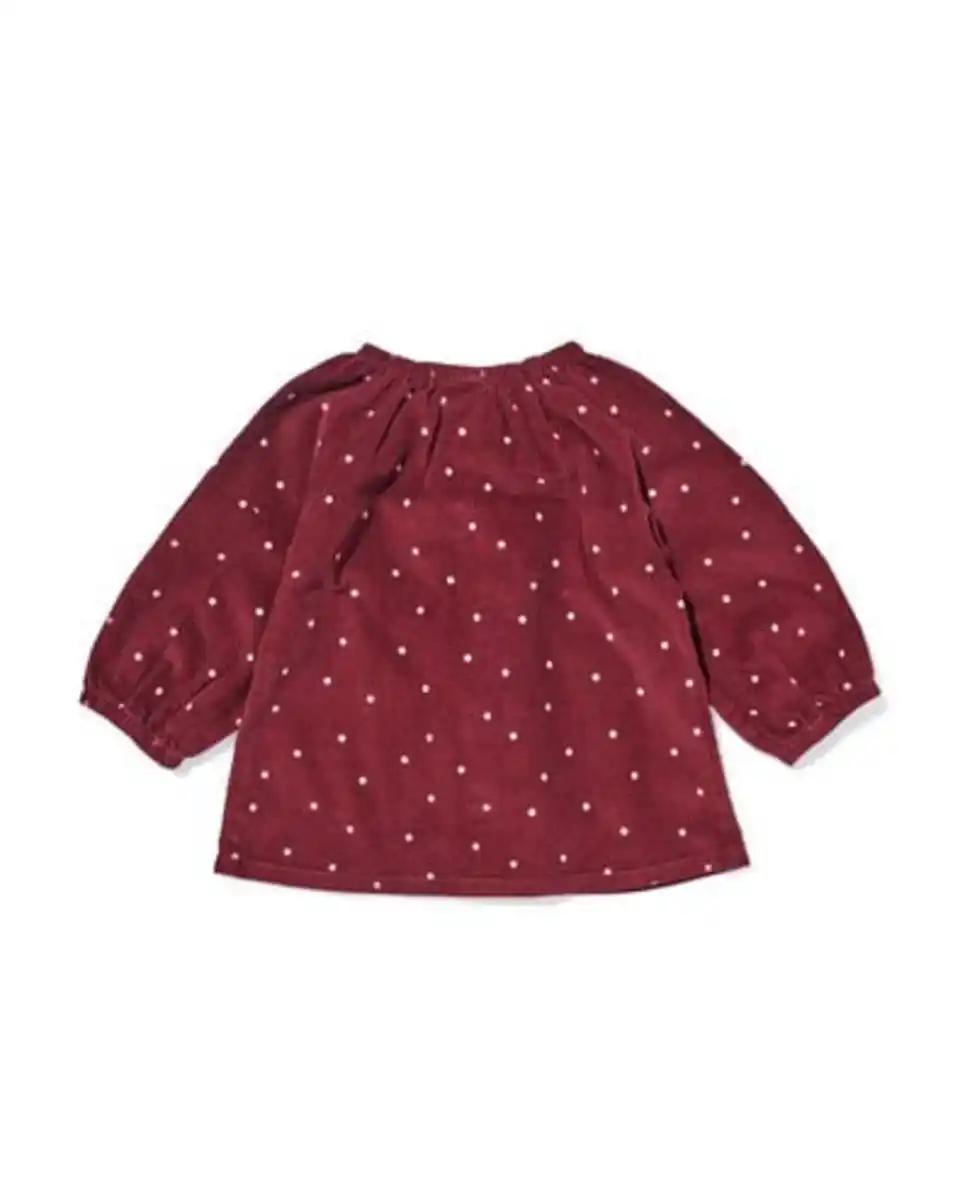Bild 2 von Babykleid in A-Linie aus Kord mit Punkten bordeauxrot