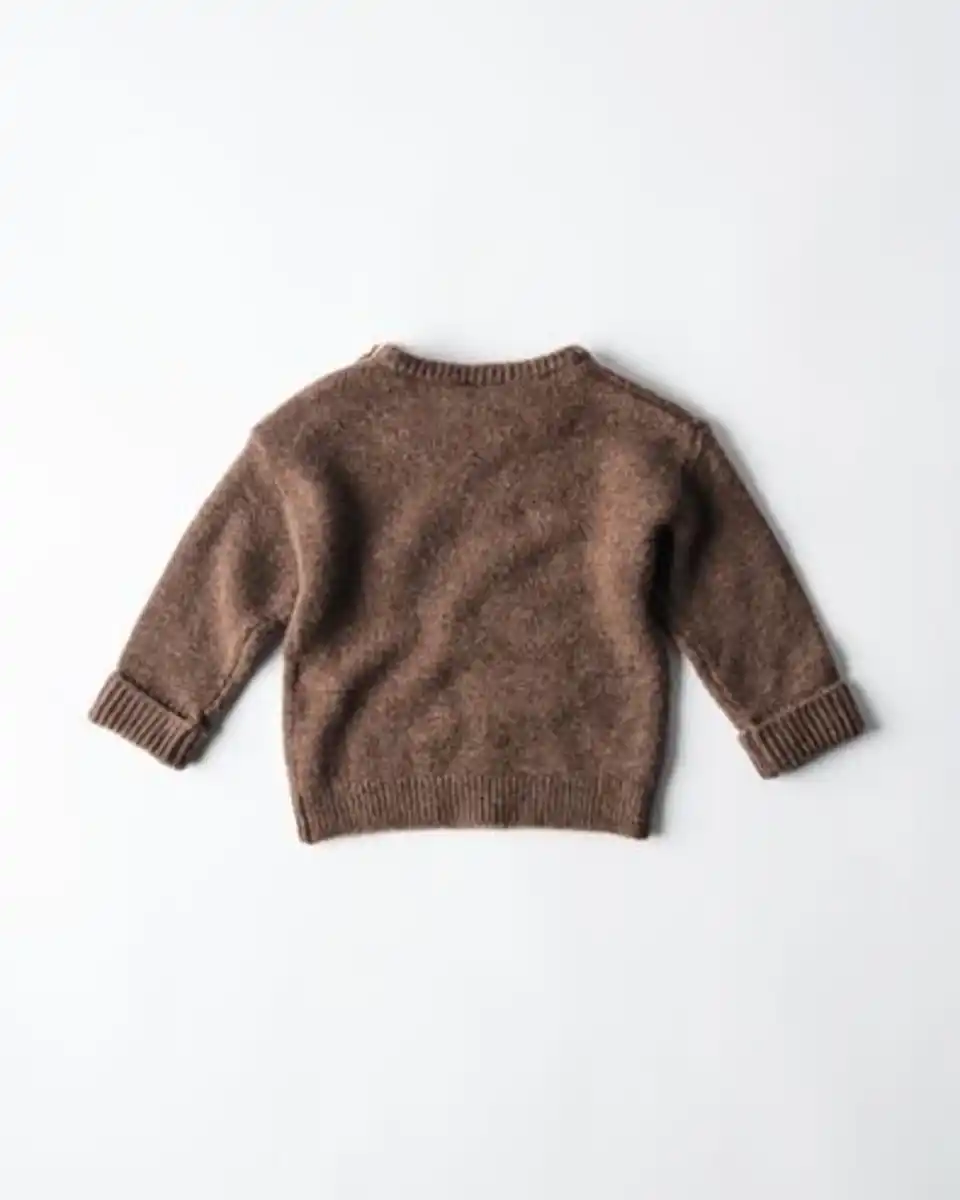 Bild 3 von Newborn-Pullover aus Merinowolle dunkelbraun