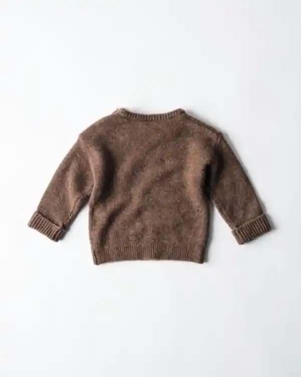 Bild 3 von Newborn-Pullover aus Merinowolle dunkelbraun