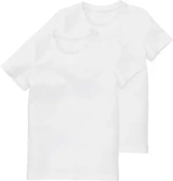 Bild 2 von 2er-Pack Kinder-T-Shirts, Biobaumwolle weiß