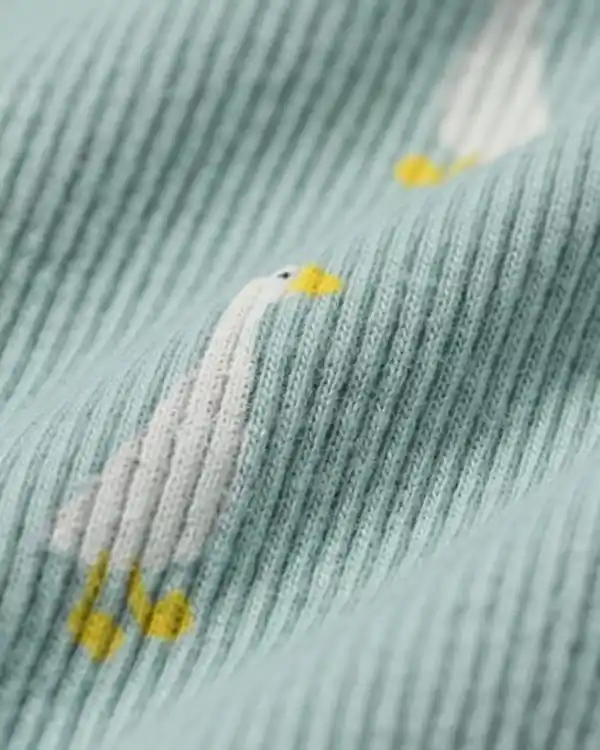 Bild 3 von Babystrampler, gerippt, Tiermuster hellblau
