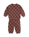 Bild 2 von Baby-Bekleidungsset, Sweatstoff, kariert braun