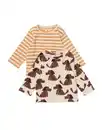 Bild 1 von Baby-T-Shirts, gerippt, Hunde – 2 Stück beige