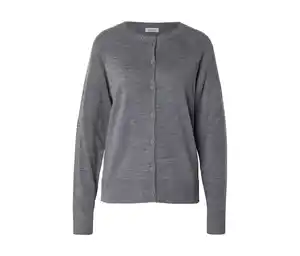 Merino-Cardigan, grau meliert
