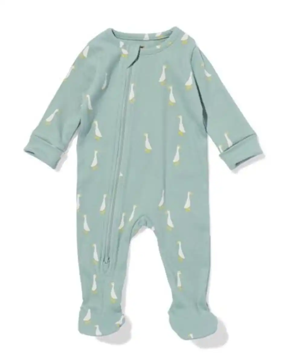 Bild 1 von Babystrampler, gerippt, Tiermuster hellblau