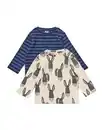 Bild 1 von Baby-T-Shirt, gerippt, gestreift, Esel – 2 Stück blau