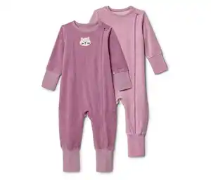2 Baby-Pjyamas, rosa und gestreift