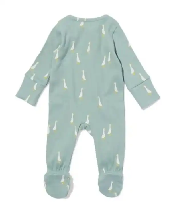 Bild 2 von Babystrampler, gerippt, Tiermuster hellblau
