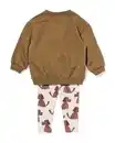 Bild 2 von Babybeleidungsset gerippt, mit Hunde, aus Sweatstoff olivgrün